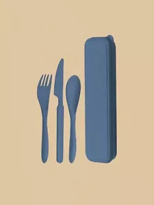 3Pcs Portable Cutlery Set, Thick Plastic Fork & Spoon, Reusable Travel Gift - Picture 1 of 4