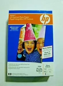 HP Premium 4x6 Inkjet Glossy Photo Paper 100 Sheets New Factory Sealed - Zdjęcie 1 z 4
