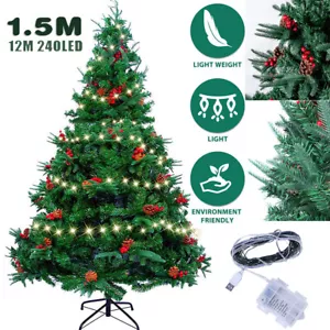 150cm Weihnachtsbaum künstlicher 240 LED Christbaum Tannenbaum mit Fernbedienung - Bild 1 von 12