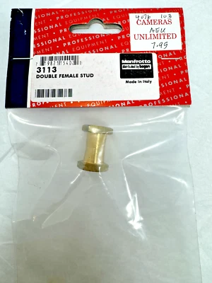 Perno doble hembra Manfrotto 3113 hecho en Italia nuevo en paquete Foto 1 de 3