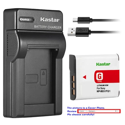 Kastar Battery Slim Charger for Sony NP-BG1 NPFG1 Sony Cyber-shot DSC-H20 Camera