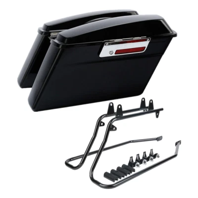 Alforjas rígidas mate y soporte de conversión apto para Harley Softail FLST 1984-2017 Foto 1 de 4