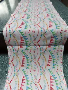 "Banderas de feliz cumpleaños, celebraciones, corredor de mesa hechas a mano, sin forrar, 42"" x 12" - Imagen 1 de 3