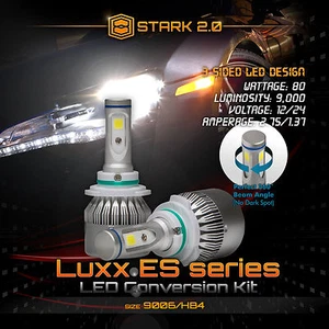 Stark LED 80W 9000LM 6000K White 3-Sided All-In-One Kit Headlight - 9006 HB4 (B) - Imagen 1 de 10