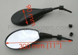 A PAIR OF MIRROR DOT APPROVED 8MM END ROKETA,SUNL,TAOTAO,SUNL,PEACE SCOOTERS - Picture 1 of 3