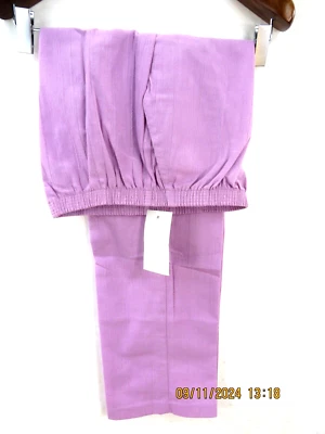 Pantalones HABAND TALLA 14P NUEVO CON ETIQUETAS Poliéster/Algodón Rosa Lavanda Texturizados Foto 1 de 4