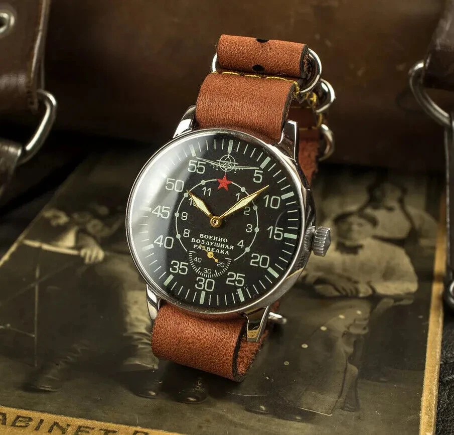 Pobeda ポベダ パイロット US MILITALY メンズ手巻き 腕時計 Pobeda