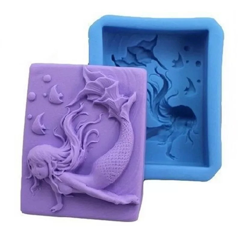 Mermaid Fish Silicone Soap Molds-DIY Soap Making Chocolate Bake Mold Craft Tools - Image 1 of 4