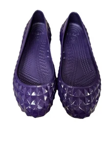 Crocs Super Molded Studded Irridescent Ballet Flats Womens Size 6 Purple Slip On - Picture 1 of 7