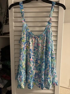 EUC Lilly Pulitzer Loro Top Blau Ibiza Cabana Cocktail XL - Bild 1 von 12