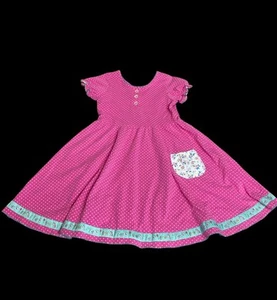 Wildflowers Catherine Nell Pink Berry Polka Dot Twirl Dress Girls Sz 12 - Picture 1 of 2
