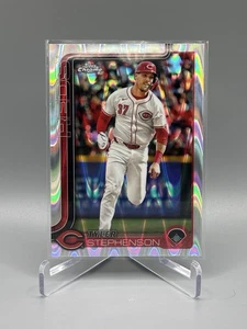 2025 Topps Chrome Tyler Stephenson Raywave Refractor #112 Cincinnati Reds - Picture 1 of 2