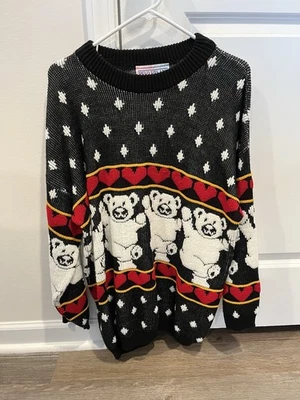 Vintage Dancing Bears  Authentic 1980s Sweater Foto 1 de 4