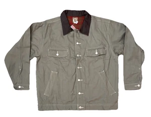 Vtg 90s Marlboro Chore Jacket Sz Large Rancher Flannel Lined Leather Collar NEW - Picture 1 of 14