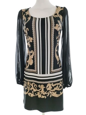 ✨ STAR BY JULIENMACDONALD Womens Dress Black Long Sleeve 8/10 (36) Round ✨ - Image 1 of 4