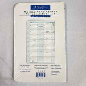 Weekly Appointment Schedule Foldout Franklin Covey Classic Planner Refill Paper - Picture 1 of 4