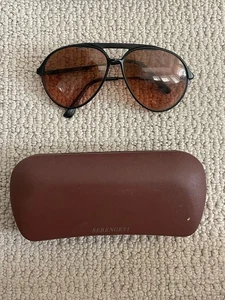VINTAGE! Serengeti 5263F Matte Black Classic Aviator Sunglasses Italy - Picture 1 of 8