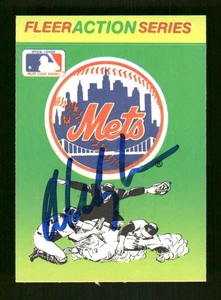 1990 Fleer team stickers Mets Mackey Sasser signed auto autograph  MZ BXCP56 - Picture 1 of 2