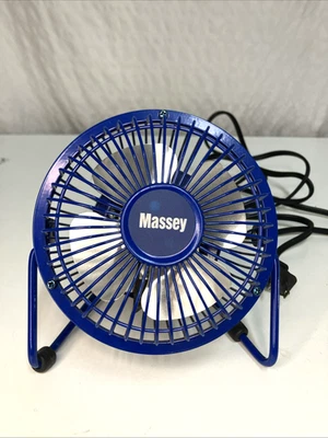 Massey 4” High Velocity Blue Personal Fan MF-4 Metal 1 Speed Works - Image 1 of 4