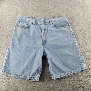 Levis 550 Shorts Mens Large W38 Blue Denim Relaxed Fit Jean Jorts 90s Style - Picture 1 of 21
