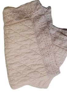 Pottery Barn Kids Belgian Flax Linen Eyelet Toddler Quilt Light Pink 36x50 - Picture 1 of 10