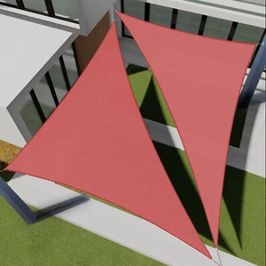 Sombra roja para vela dosel triángulo derecho bloque UV sombrilla exterior patio cubierta - Imagen 1 de 9