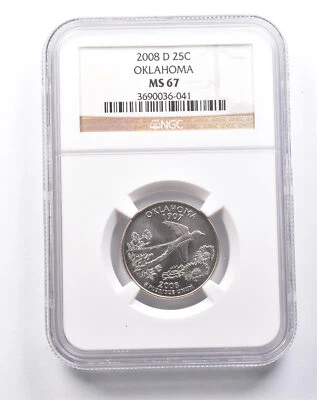 MS67 2008-D Washington State Quarter Oklahoma NGC *6170 - Image 1 of 3