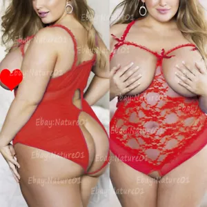 One-piece Women Sexy Lingerie Cupless Lace Bodysuit Babydoll Sleepwear Underwear - Picture 1 of 51