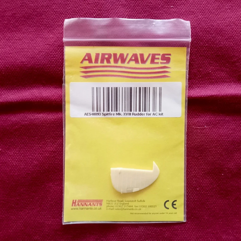Spitfire Mk.XVIII Rudder for AC kit - SCALA 1/48 Airwaves AES48093 - Immagine 1 di 1