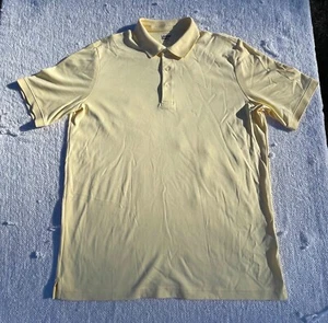 Lands End Polo Shirt Mens Large Tall Yellow Short Sleeve Adult Casual - Picture 1 of 10