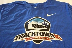 NEW 2016 Nike OLYMPIC Track & Field TRIALS Men's T Shirt BLUE sz XL TRACKTOWN16 - Picture 1 of 4