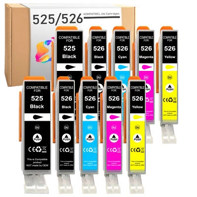 10er Set für PGI-525 CLI-526 Canon Pixma ip4950 ip4900 - Bild 1 von 4