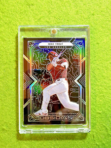 Mike Trout SILVER PRIZM Obsidian REFRACTOR Card Jersey#27 Angels 2022 Chronicles