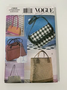 Vogue 7463 Bags Purse Tote Handbag Accessories Uncut Sewing Pattern - Picture 1 of 2