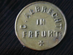 C. Albrecht in Erfurt Deutschland 18. Jh. Messing Medaille 2,32 gm 23mm ex Olding - Bild 1 von 2