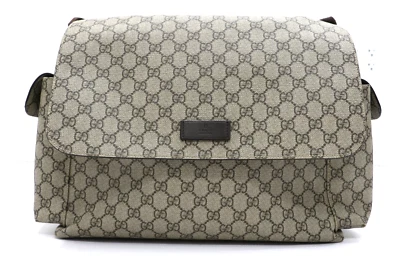 Gucci Large changing Diaper Bag Crossbody GG Supreme Brown 211131 - Image 1 of 4