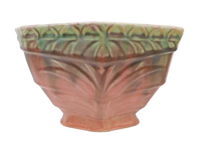 Fulper Pottery Arts & Crafts Antique Rose & Green Glazed Vase Tiered Step Down - Image 1 of 4