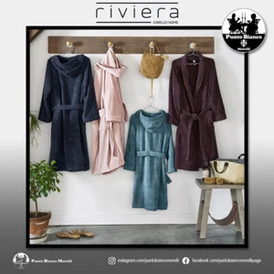 Accappatoio spugna uomo donna con cappuccio 100% cotone RIVIERA MOOD - Imagen 1 de 28