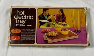 Bandeja eléctrica caliente vintage CORNWALL placa de calentamiento MCM modelo 1418 COSECHA ORO - Imagen 1 de 4