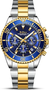 Mens Watch Wrist Chronograph Stainless Steel Waterproof Date Analog Quartz .... - Picture 1 of 12