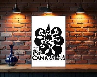 Letrero de metal pesado Campari Bitter Depero “Presi il Bitter fra le Nuvole” 60x40 cm Foto 1 de 4