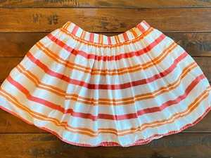 Gap Kids Girls Linen Blend Striped Skirt - Red Orange Stripes - Youth Size M 8 - Picture 1 of 3