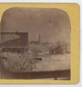 Verschneite Winter Town Szene New Hampshire NH? Stereoview C1875 - Bild 1 von 5