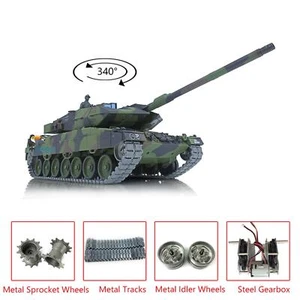 US Stock Henglong 3889 1/16 Scale 7.0 German Leopard2A6 RC RTR Tank Metal Tracks - Picture 1 of 12
