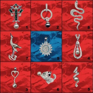 Pendants Anhänger Echt 925 Sterlingsilber Strass Zirkonia Steine Strass Perle - Bild 1 von 12