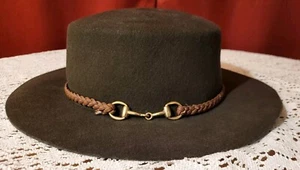 Collections Eighteen Womens Brown 100% Wool Fedora Hat Braid Buckle Western - Picture 1 of 11