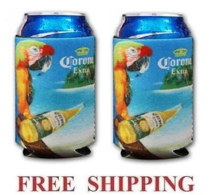 CORONA EXTRA 2 PARROT BEER CAN COOLERS KOOZIE COOLIE HUGGIE MODELO NEW - Picture 1 of 1