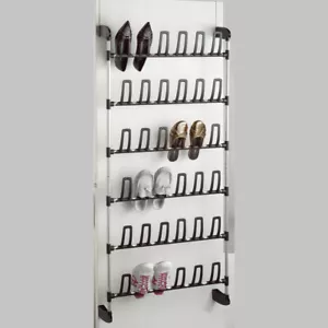 Compactor Angela 18 Pair Over Door Shoe Rack in Grey/Black RAN3397 - Picture 1 of 1