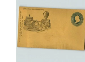 Selden Direct Action STEAM PUMP Illustration, Stamped envelope, mint, no cancel - Picture 1 of 1