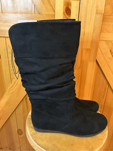 St. John's Bay Womens Korba Flat Heel Slouch Boots Black Size 9.5M nwt - Picture 1 of 8